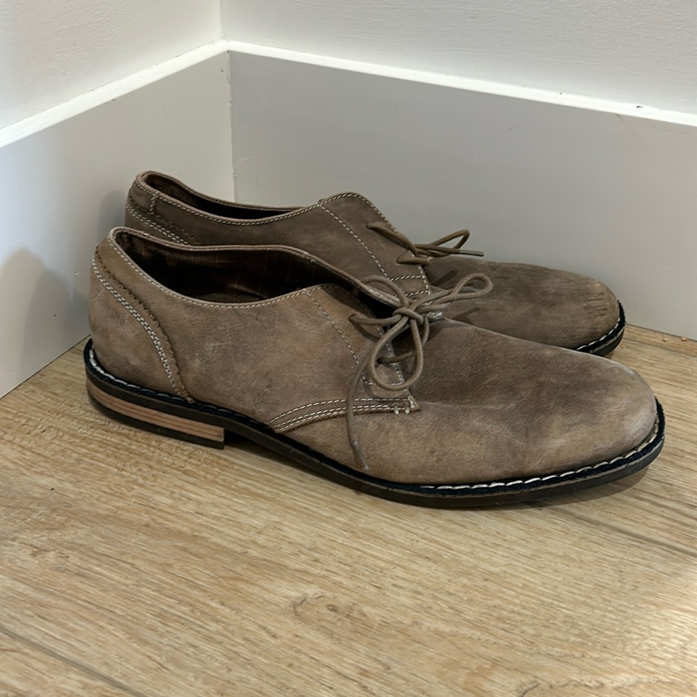 Penguin Original Waylon Mens Leather Dress Oxford Shoes Tan Size 11.5